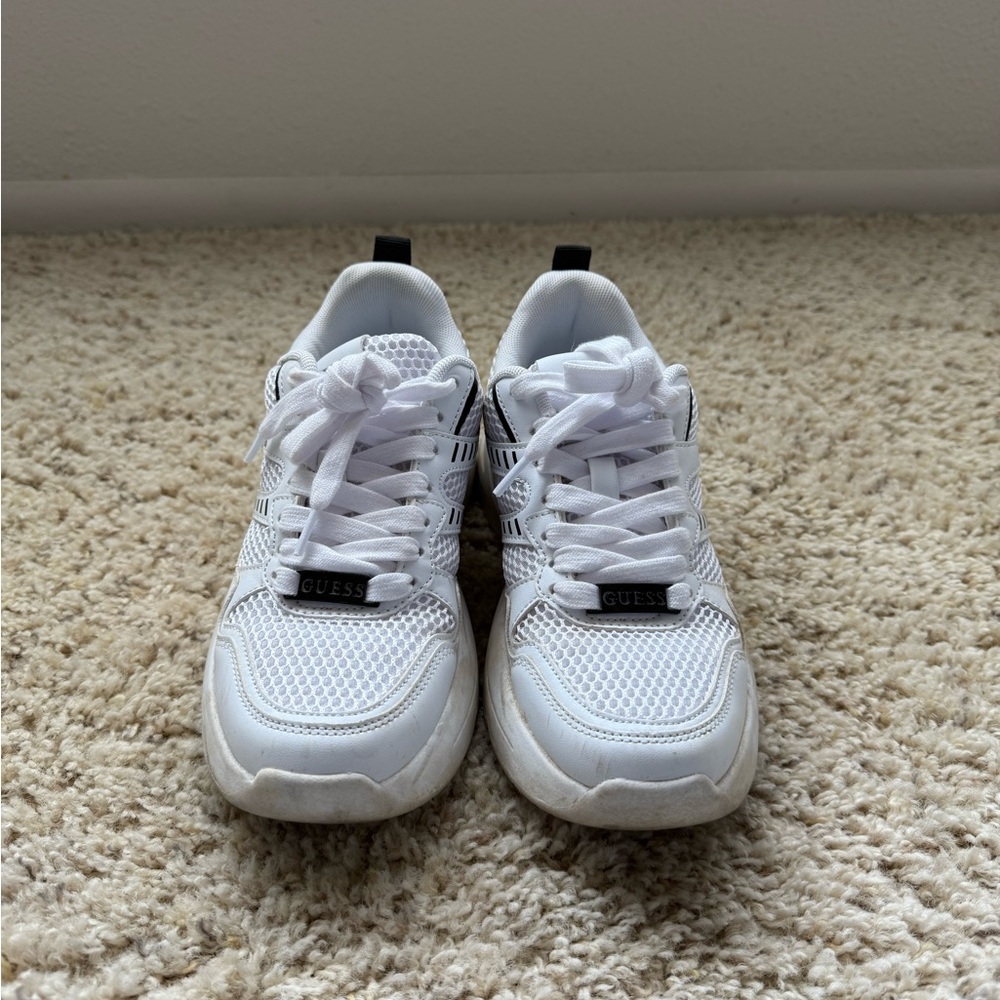 Guess White Mesh Sneakers